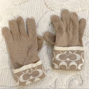 Coach Gloves - gold sparkle